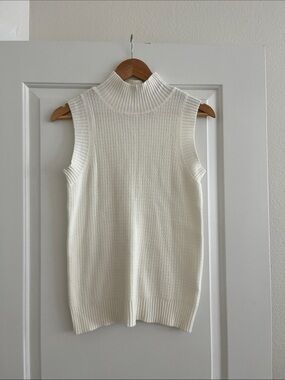 Cyrus Sleeveless Turtleneck Sweater in Cream Essentials Minimalist Normcore
